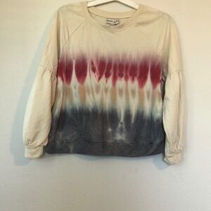 Knox Rose Tie-Dye Crewneck Sweatshirt in Cream, Pink, Gray